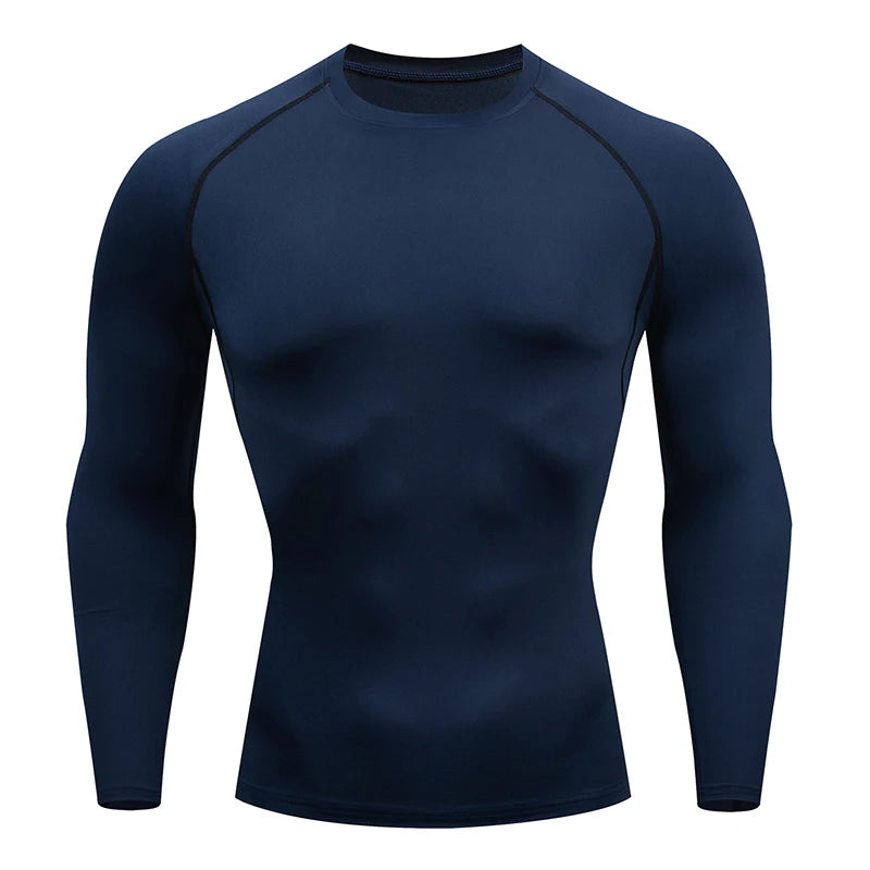 Men’s Compression Running T-shirt – Long Sleeve Fitness Training Top Dry Fit Rash guard