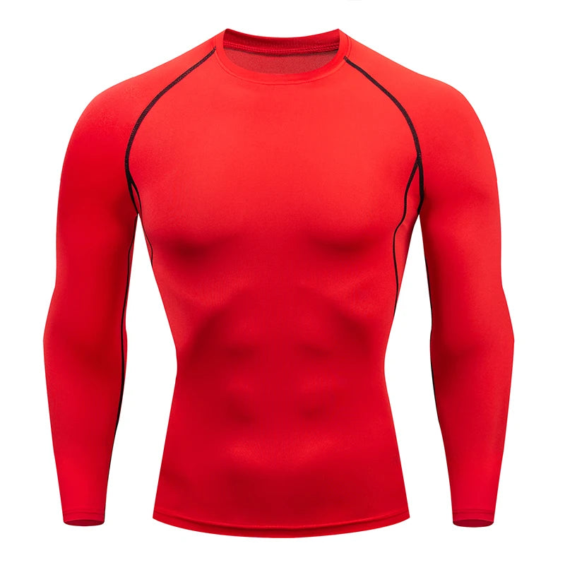 Men’s Compression Running T-shirt – Long Sleeve Fitness Training Top Dry Fit Rash guard