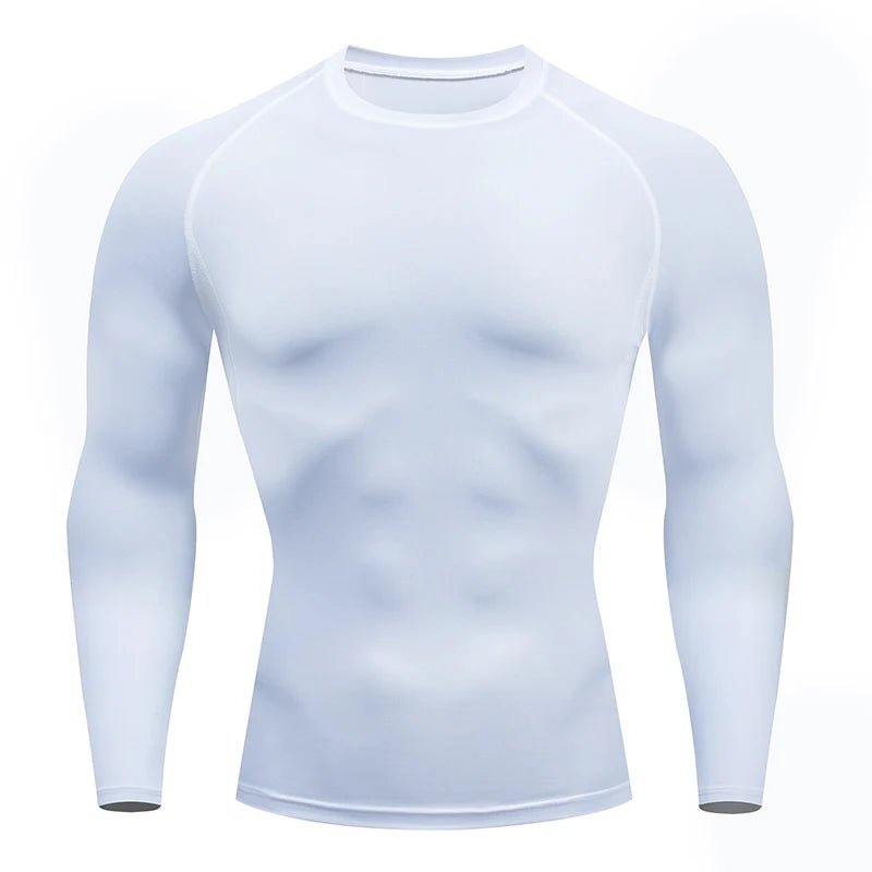 Men’s Compression Running T-shirt – Long Sleeve Fitness Training Top Dry Fit Rash guard