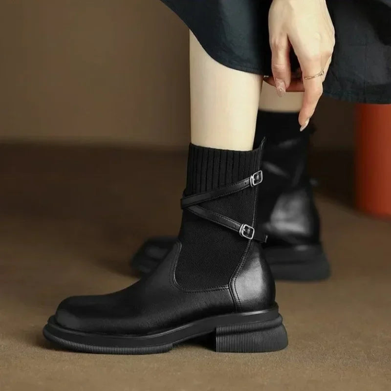 Winter & Spring Women’s Elastic Ankle Booties – High-Quality Short Boots on Sale