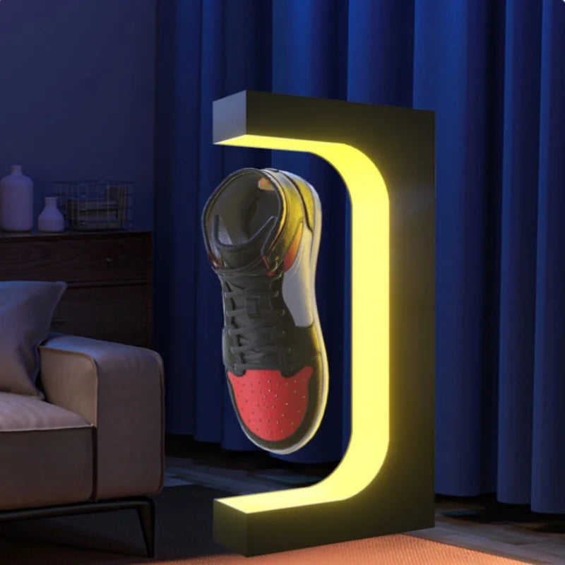 360° Rotating Electromagnetic Floating Sneaker Display Stand – Sleek Levitation Rack for Shoes & Collectibles