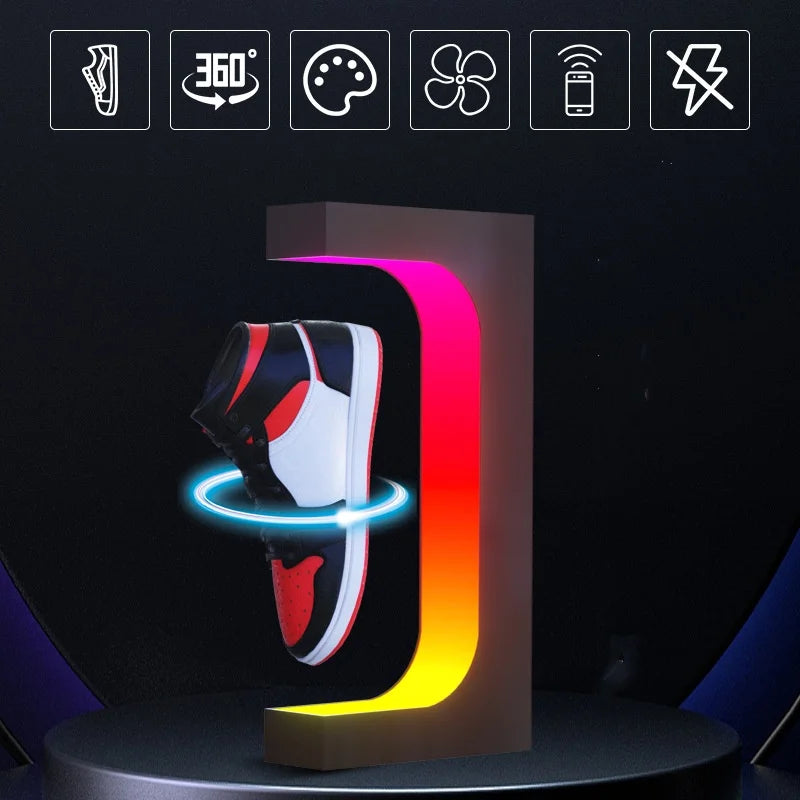 360° Rotating Electromagnetic Floating Sneaker Display Stand – Sleek Levitation Rack for Shoes & Collectibles