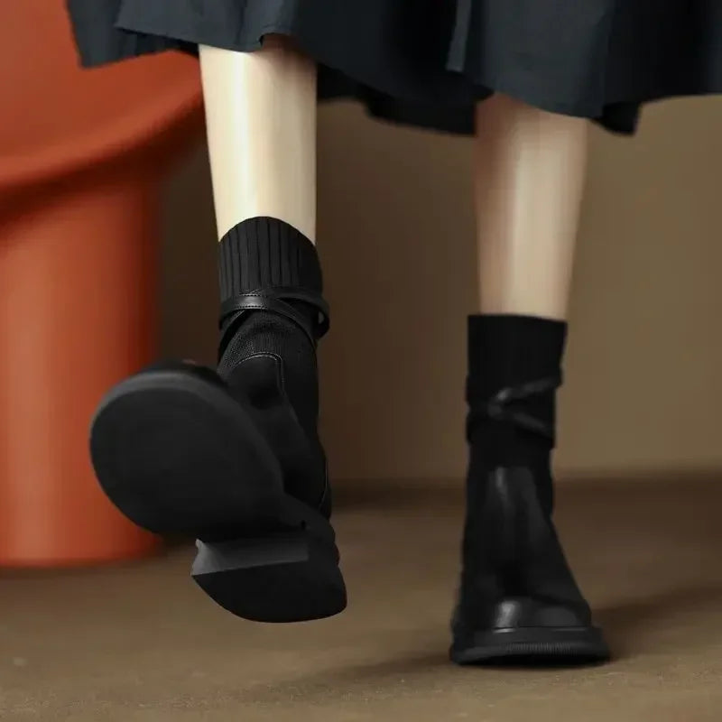 Winter & Spring Women’s Elastic Ankle Booties – High-Quality Short Boots on Sale