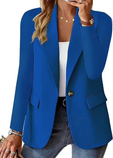 Solid Color Single Button Women’s Suit Jacket - European & American fashion, leisure style