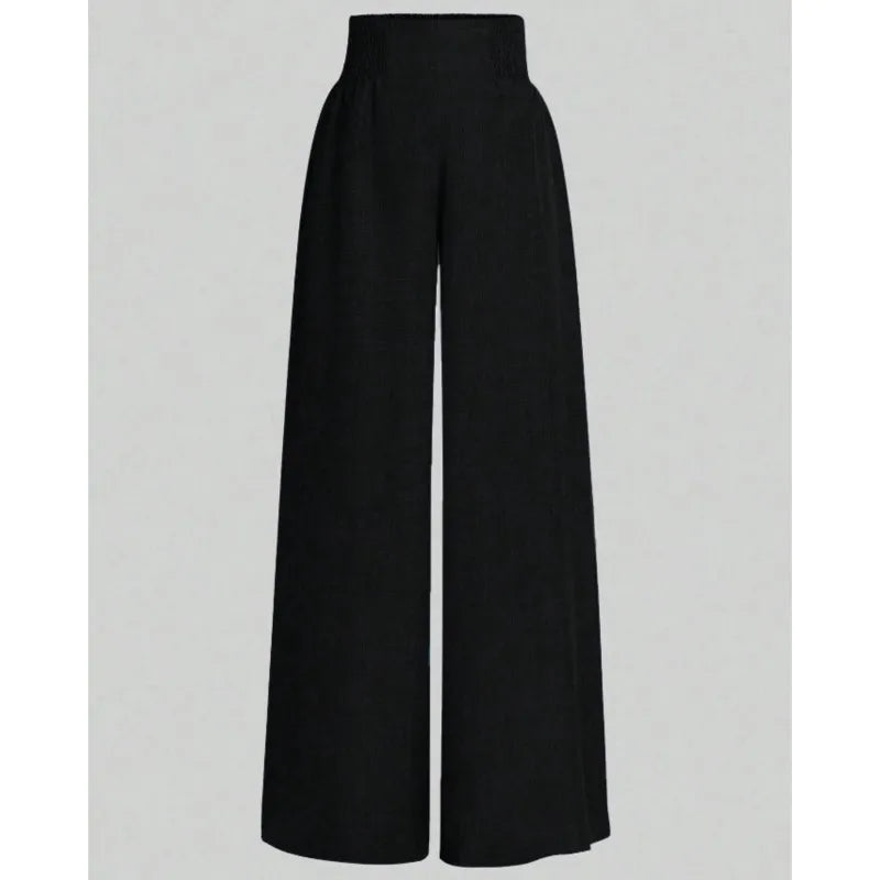 New Spring And Summer Women's Solid Color High Waist Slimming Wide Leg Pants 2025 Female Fashion Clothing Pantaloons De Mujer