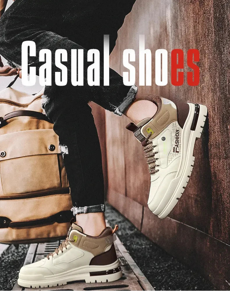 Men Casual Vulcanized Sneakers | Autumn Outdoor Walking Sport Shoes | Soft Sole Comfortable Male Fashion Boot Shoes