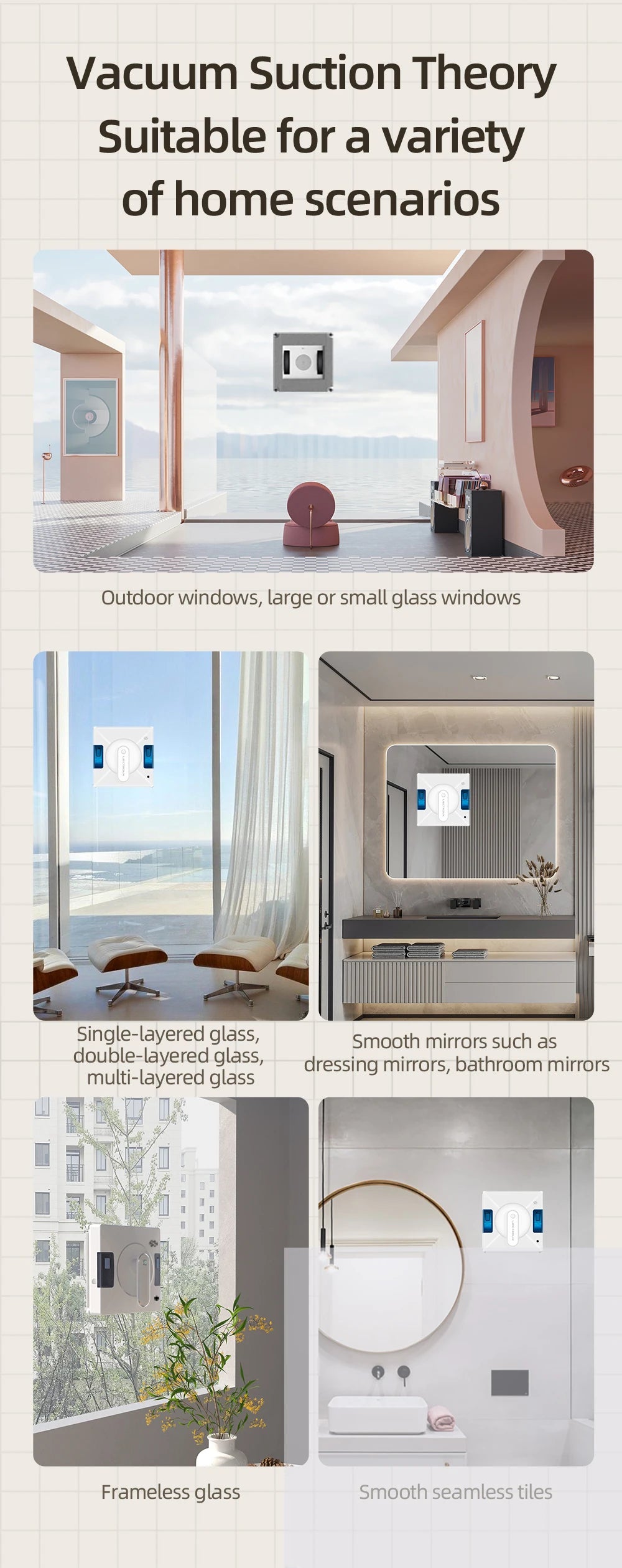 Robot Window Cleaner Liectroux YW509 | 4-Way Water Spray | 3000Pa Suction Power | Smart Memory Window Glass Cleaning Robot