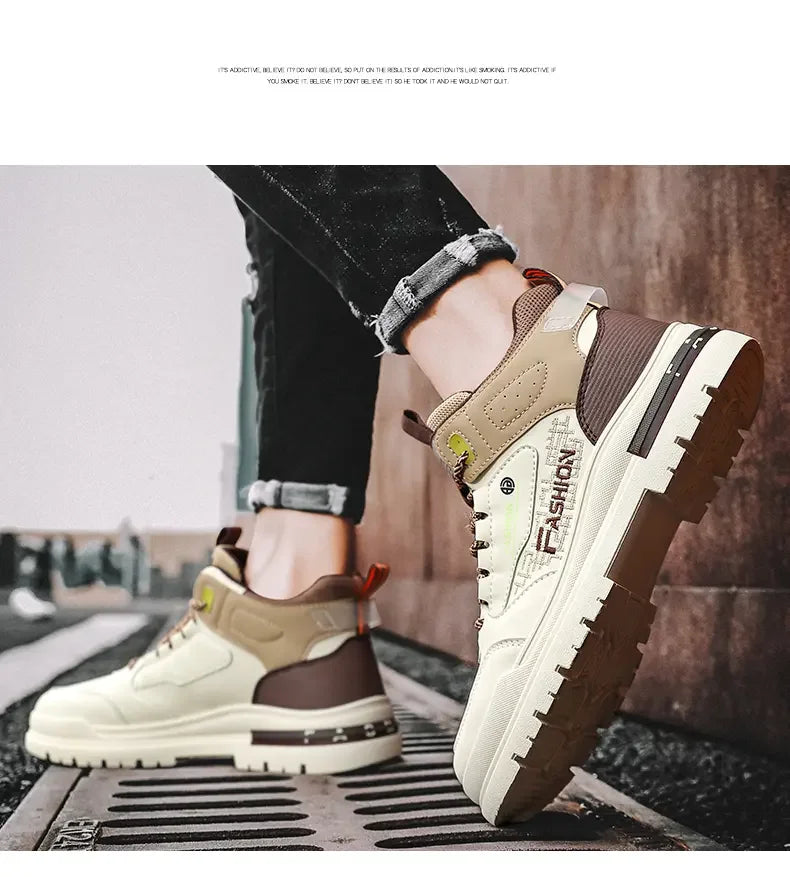 Men Casual Vulcanized Sneakers | Autumn Outdoor Walking Sport Shoes | Soft Sole Comfortable Male Fashion Boot Shoes
