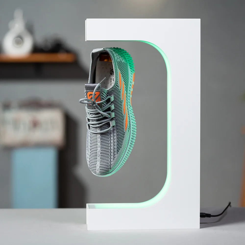 360° Rotating Electromagnetic Floating Sneaker Display Stand – Sleek Levitation Rack for Shoes & Collectibles