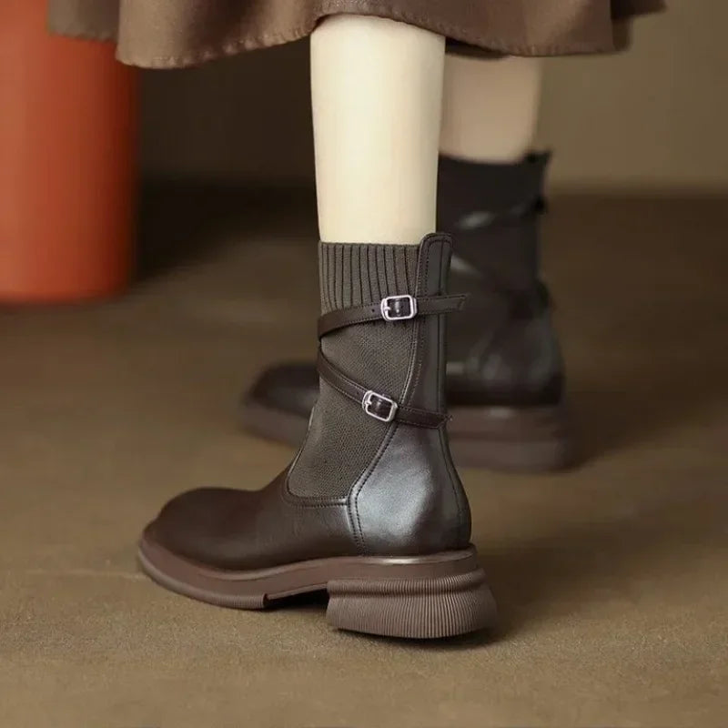 Winter & Spring Women’s Elastic Ankle Booties – High-Quality Short Boots on Sale