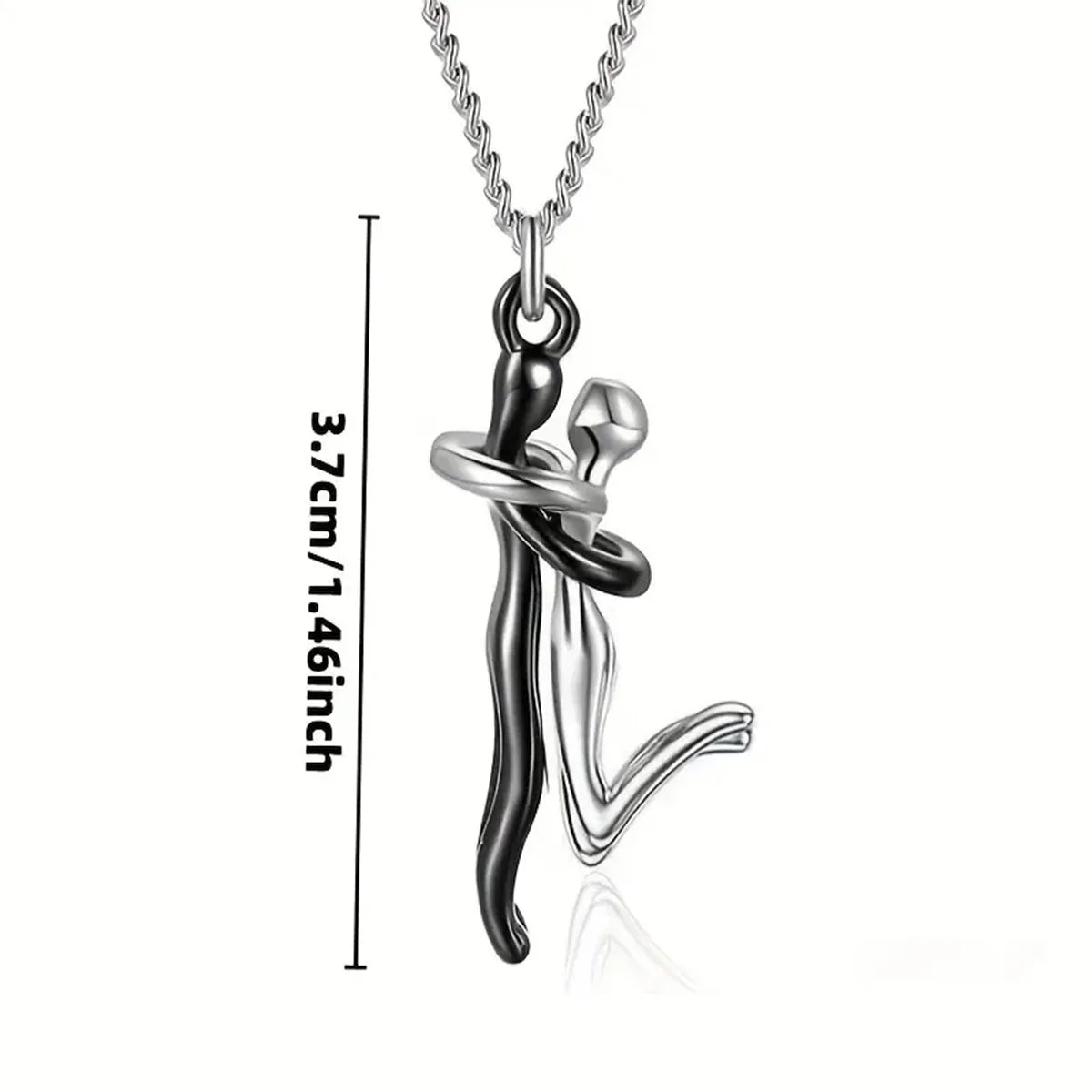 Chic Black Hug Pendant Necklace for Couples – Elegant Love Symbol for Party & Daily Wear - Gift for Valentine’s Day, birthdays, or special occasions