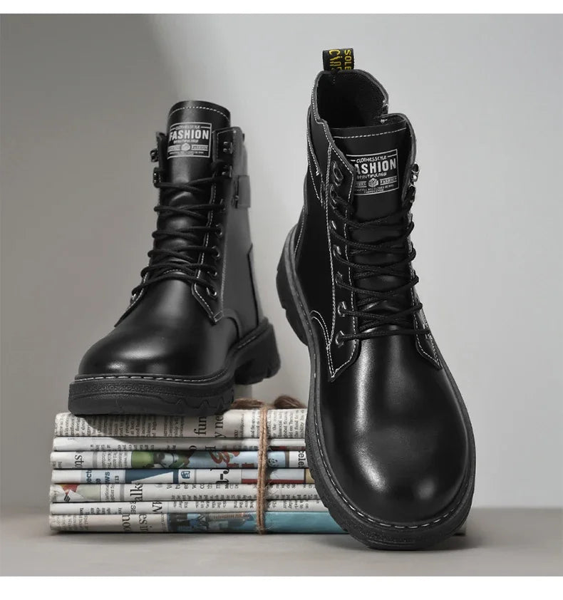 Men's British Casual Soft-Soled Anti-Slip High-Top Boots – Fashionable & Comfortable