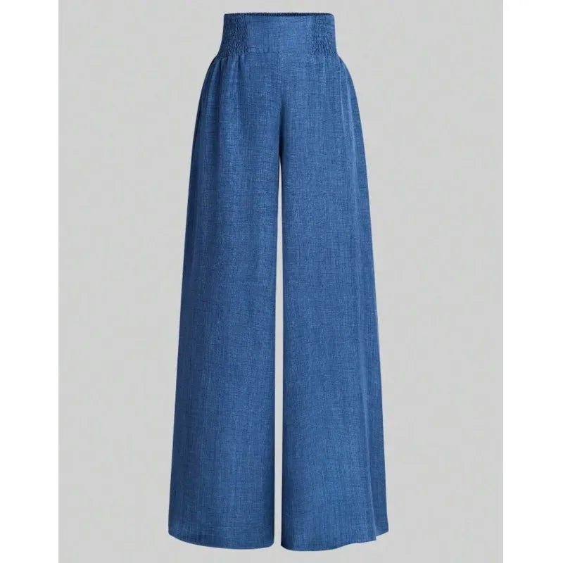 New Spring And Summer Women's Solid Color High Waist Slimming Wide Leg Pants 2025 Female Fashion Clothing Pantaloons De Mujer