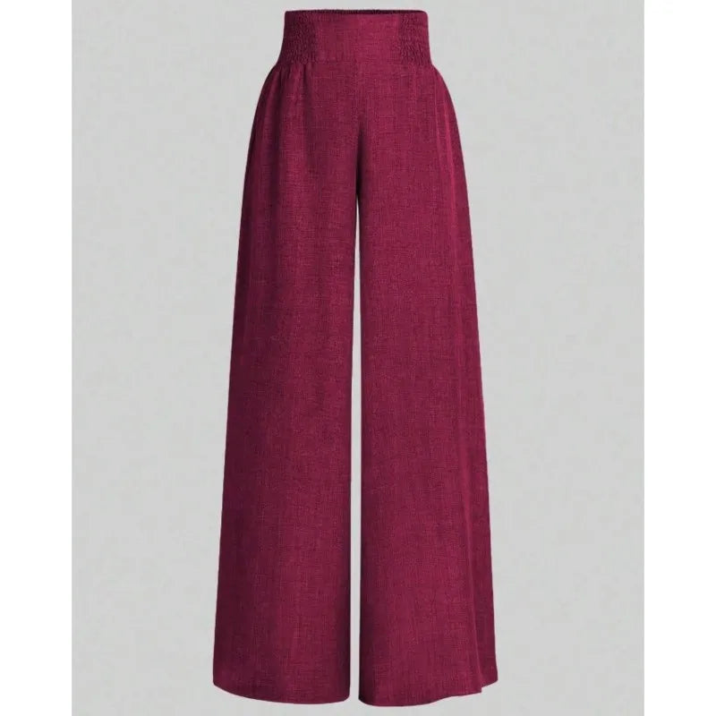 New Spring And Summer Women's Solid Color High Waist Slimming Wide Leg Pants 2025 Female Fashion Clothing Pantaloons De Mujer