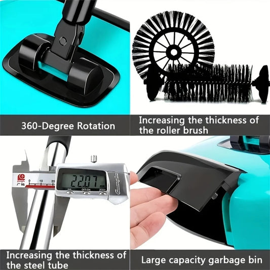 Lazy Sweeper Multifunctional Hand Push Vacuum Cleaner – Broom, Dustpan & Mop Combo