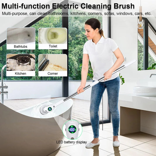 Electric Cleaning Brush 10-in-1 Multifunctional Wireless Rotatable Cleaning Brush