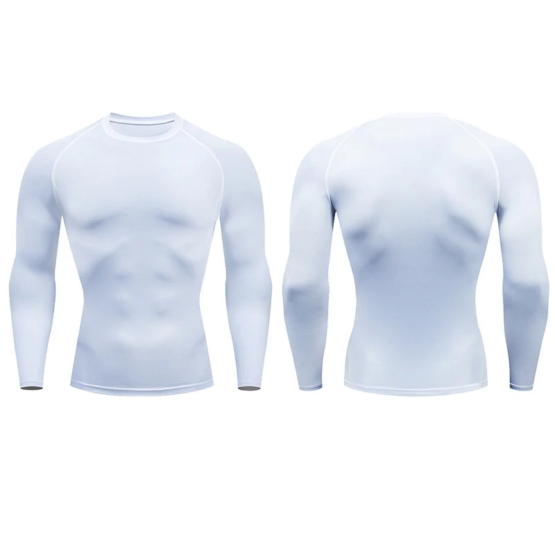 Men’s Compression Running T-shirt – Long Sleeve Fitness Training Top Dry Fit Rash guard