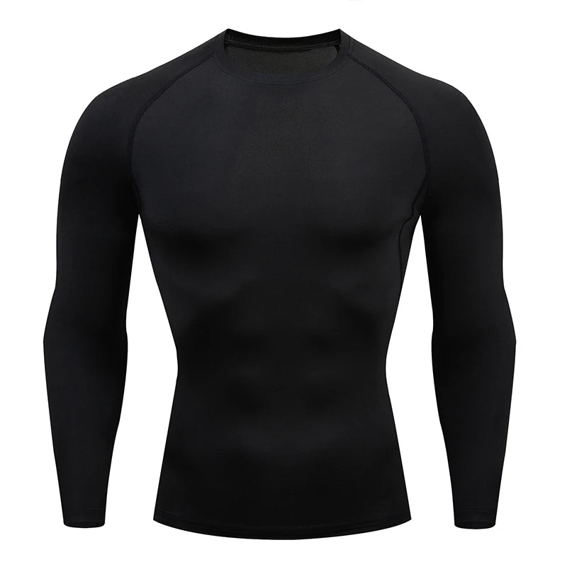 Men’s Compression Running T-shirt – Long Sleeve Fitness Training Top Dry Fit Rash guard