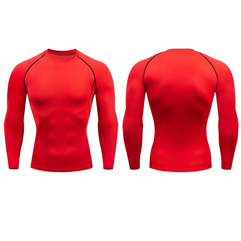 Men’s Compression Running T-shirt – Long Sleeve Fitness Training Top Dry Fit Rash guard