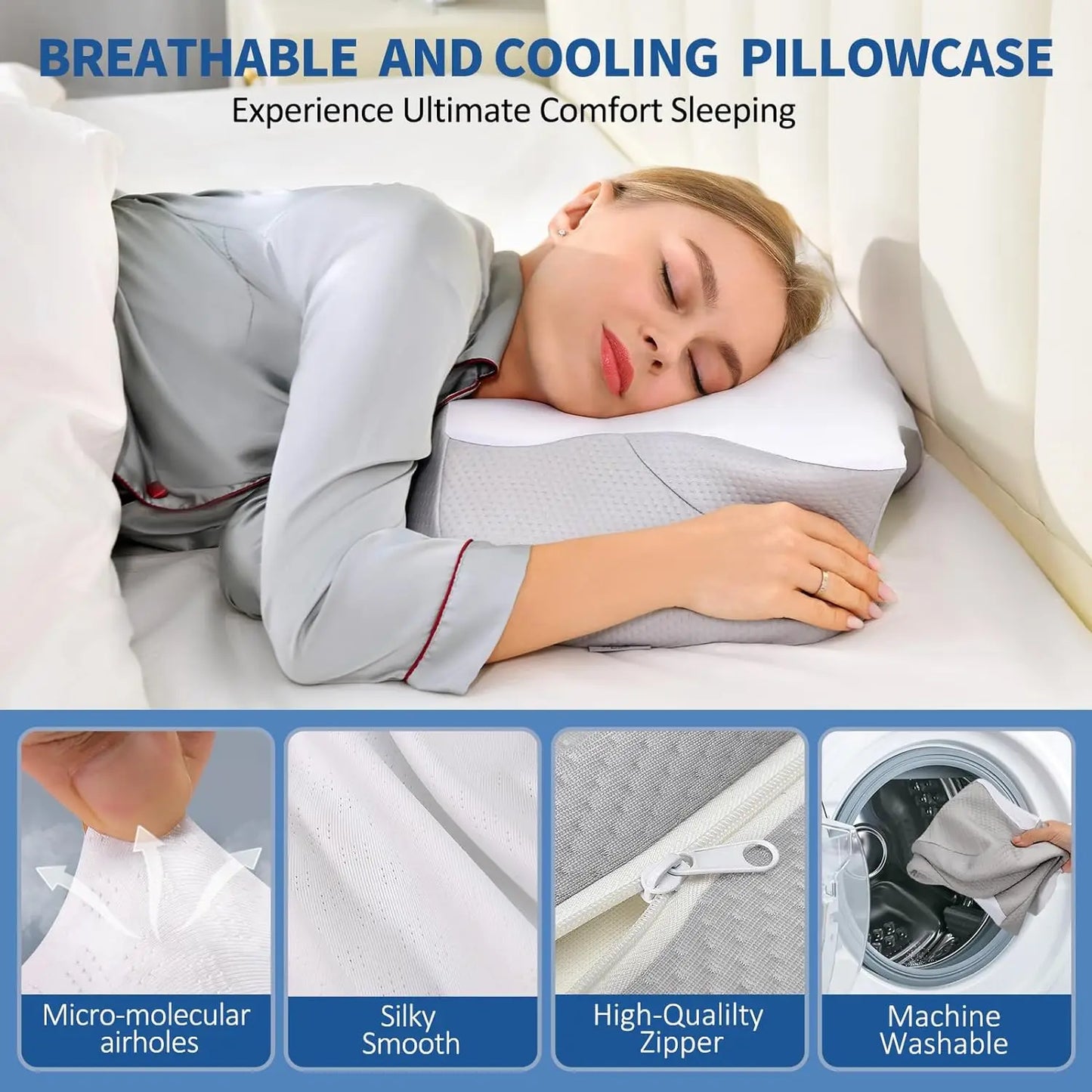 Ergonomic Memory Foam Neck Pillow | Cervical Slow Rebound Pillow for Neck & Shoulder Pain Relief | Comfortable Sleep Aid