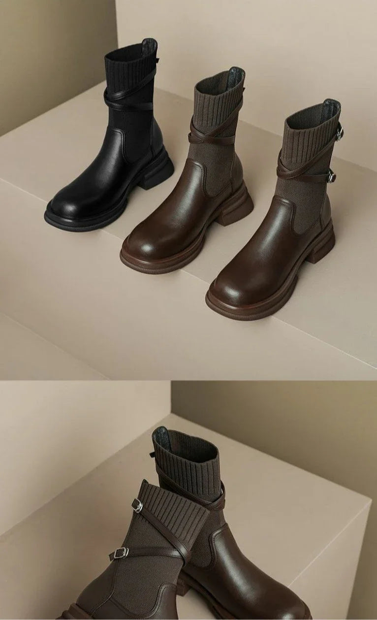 Winter & Spring Women’s Elastic Ankle Booties – High-Quality Short Boots on Sale