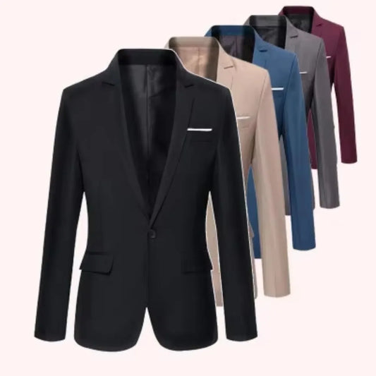 Men's Blazer Single Button Cardigan Full Sleeve Slim Fit Turn Down Collar Top Blazer Solid Smart Casual Outwear – Spring 2025
