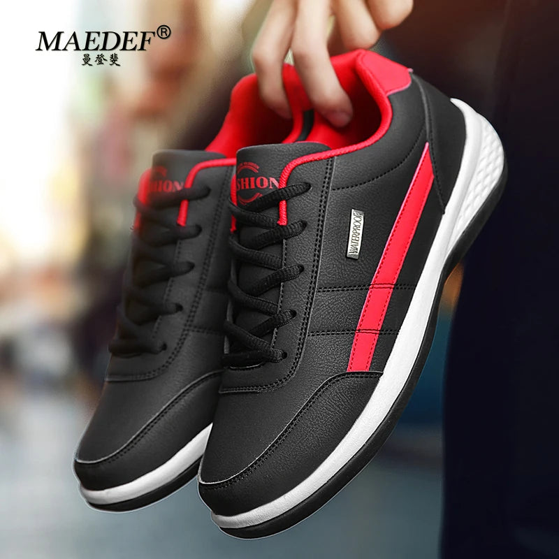 Shoes for Men Leather Sneaker Waterproof Casual Comfortable Men's Sneaker Lace Up Footwear Vulcanized Man Shoe Masculine