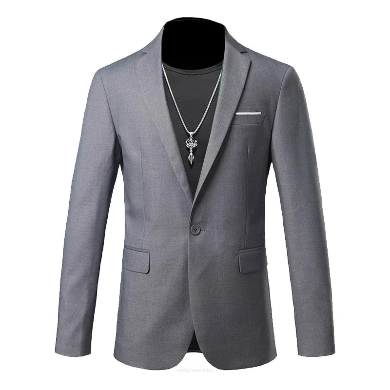 Boutique Fashion Solid Colour High-End Brand Casual Business Men's Blazer – Groom Wedding Suit Jacket Coat