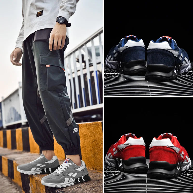 2025 Men's and Women's Fashion Blade Breathable Knitted Casual Shoes – Sports Running & Anti-Slip Tennis Shoes
