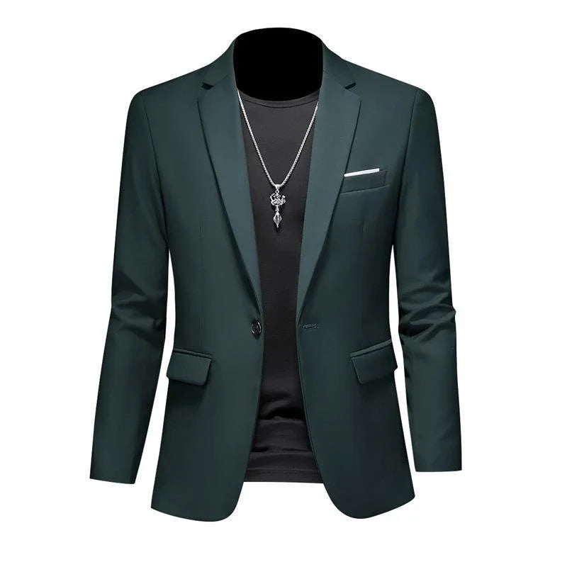 Boutique Fashion Solid Colour High-End Brand Casual Business Men's Blazer – Groom Wedding Suit Jacket Coat