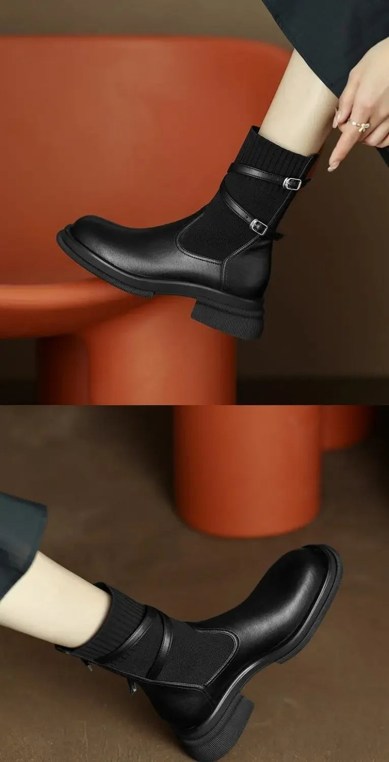 Winter & Spring Women’s Elastic Ankle Booties – High-Quality Short Boots on Sale