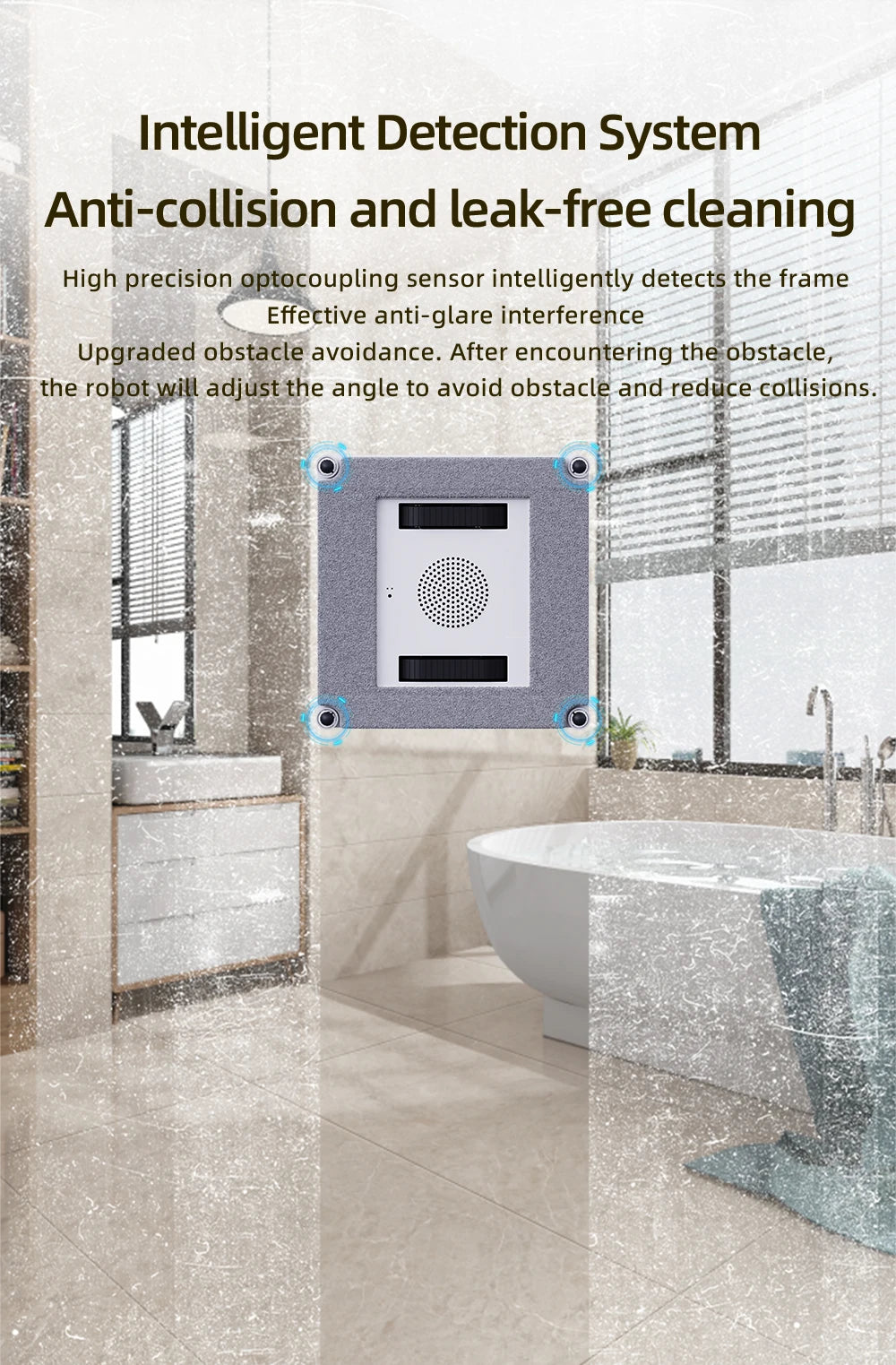 Robot Window Cleaner Liectroux YW509 | 4-Way Water Spray | 3000Pa Suction Power | Smart Memory Window Glass Cleaning Robot