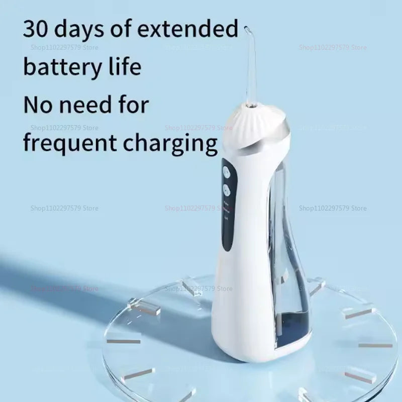 IPX7 Waterproof Rechargeable Electric Tooth Cleaner | High Pressure Pulse Oral Irrigator with 4 Nozzles & 3 Cleaning Modes