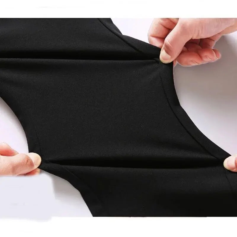 Men's Elastic Straight Pants Business Casual Long Suit Pants Male Formal Trousers Solid Colours – Black & Blue