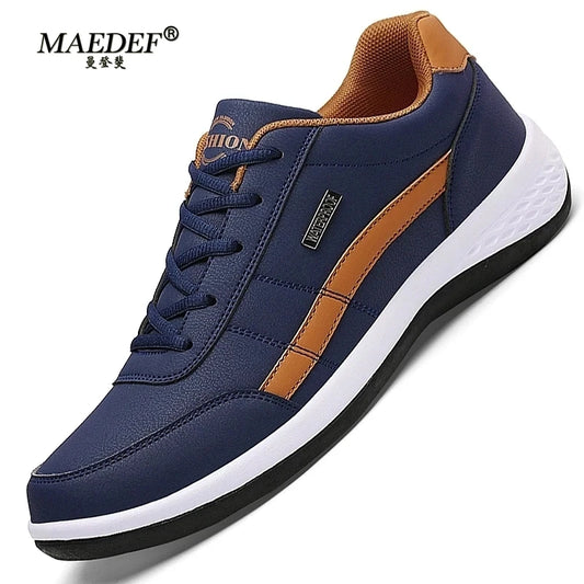 Shoes for Men Leather Sneaker Waterproof Casual Comfortable Men's Sneaker Lace Up Footwear Vulcanized Man Shoe Masculine