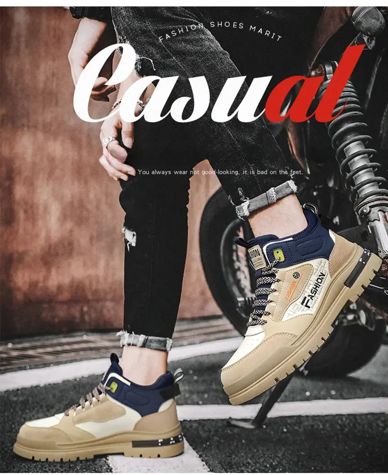 Men Casual Vulcanized Sneakers | Autumn Outdoor Walking Sport Shoes | Soft Sole Comfortable Male Fashion Boot Shoes