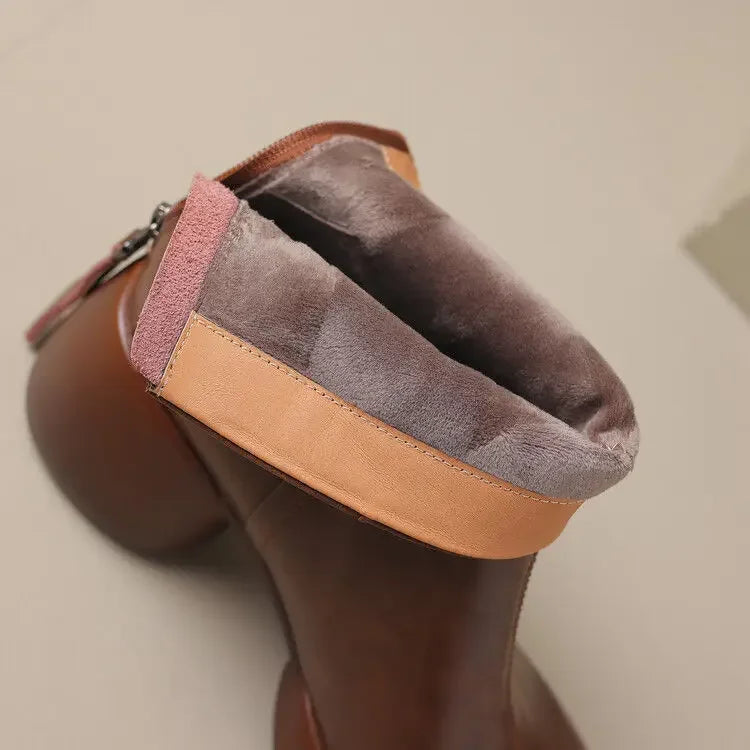 Women’s Round Toe Ankle Boots – Chic 2025 Fashion High Heel Booties