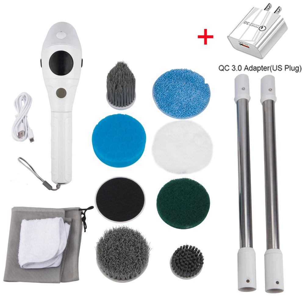 Electric Cleaning Brush 10-in-1 Multifunctional Wireless Rotatable Cleaning Brush