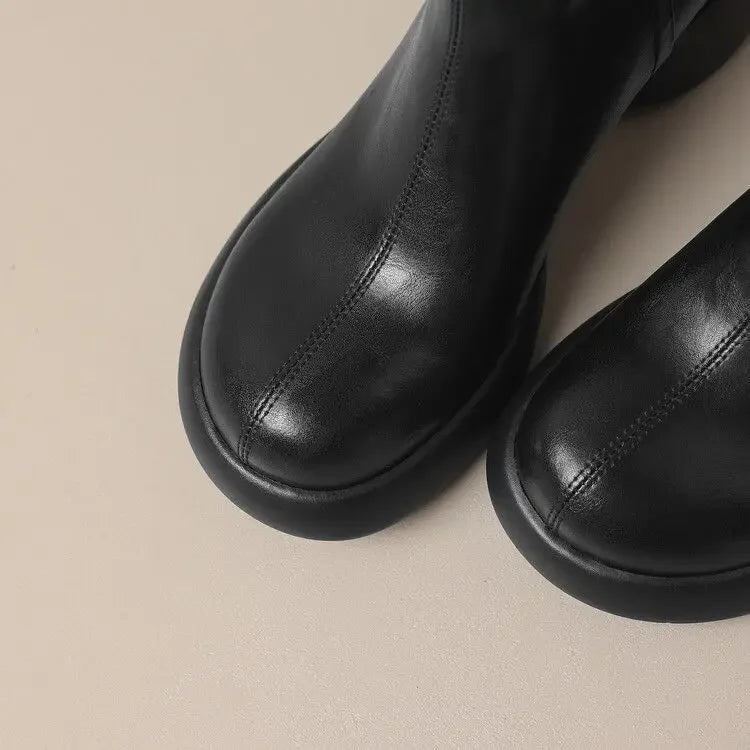 Women’s Round Toe Ankle Boots – Chic 2025 Fashion High Heel Booties