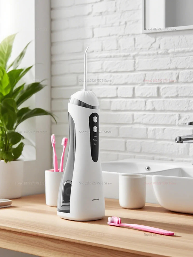 IPX7 Waterproof Rechargeable Electric Tooth Cleaner | High Pressure Pulse Oral Irrigator with 4 Nozzles & 3 Cleaning Modes
