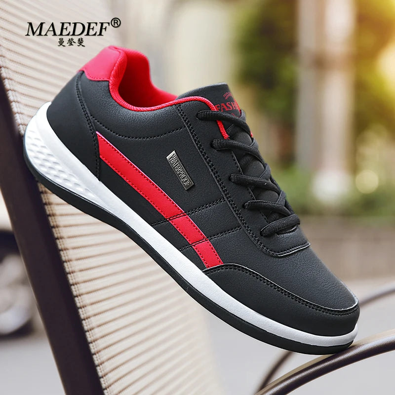 Shoes for Men Leather Sneaker Waterproof Casual Comfortable Men's Sneaker Lace Up Footwear Vulcanized Man Shoe Masculine