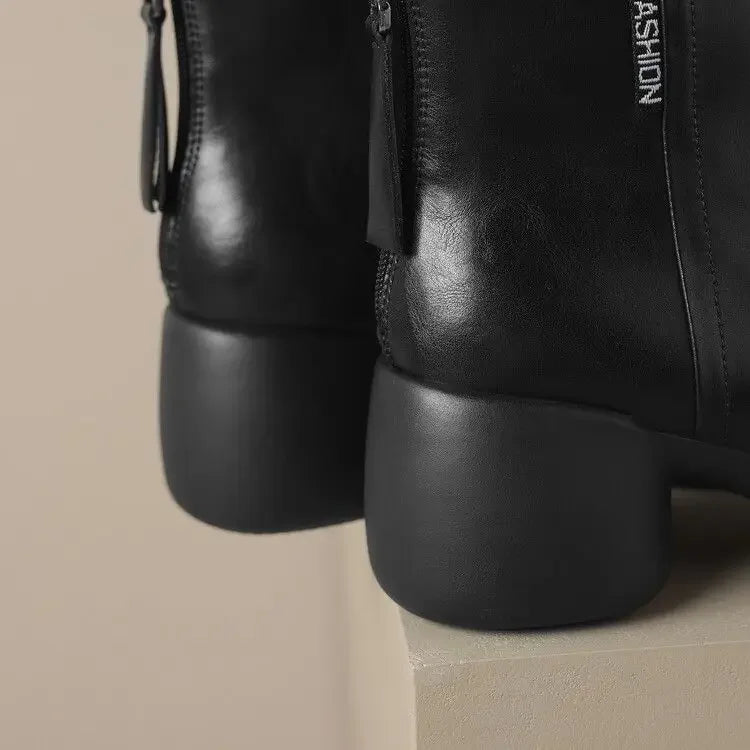 Women’s Round Toe Ankle Boots – Chic 2025 Fashion High Heel Booties