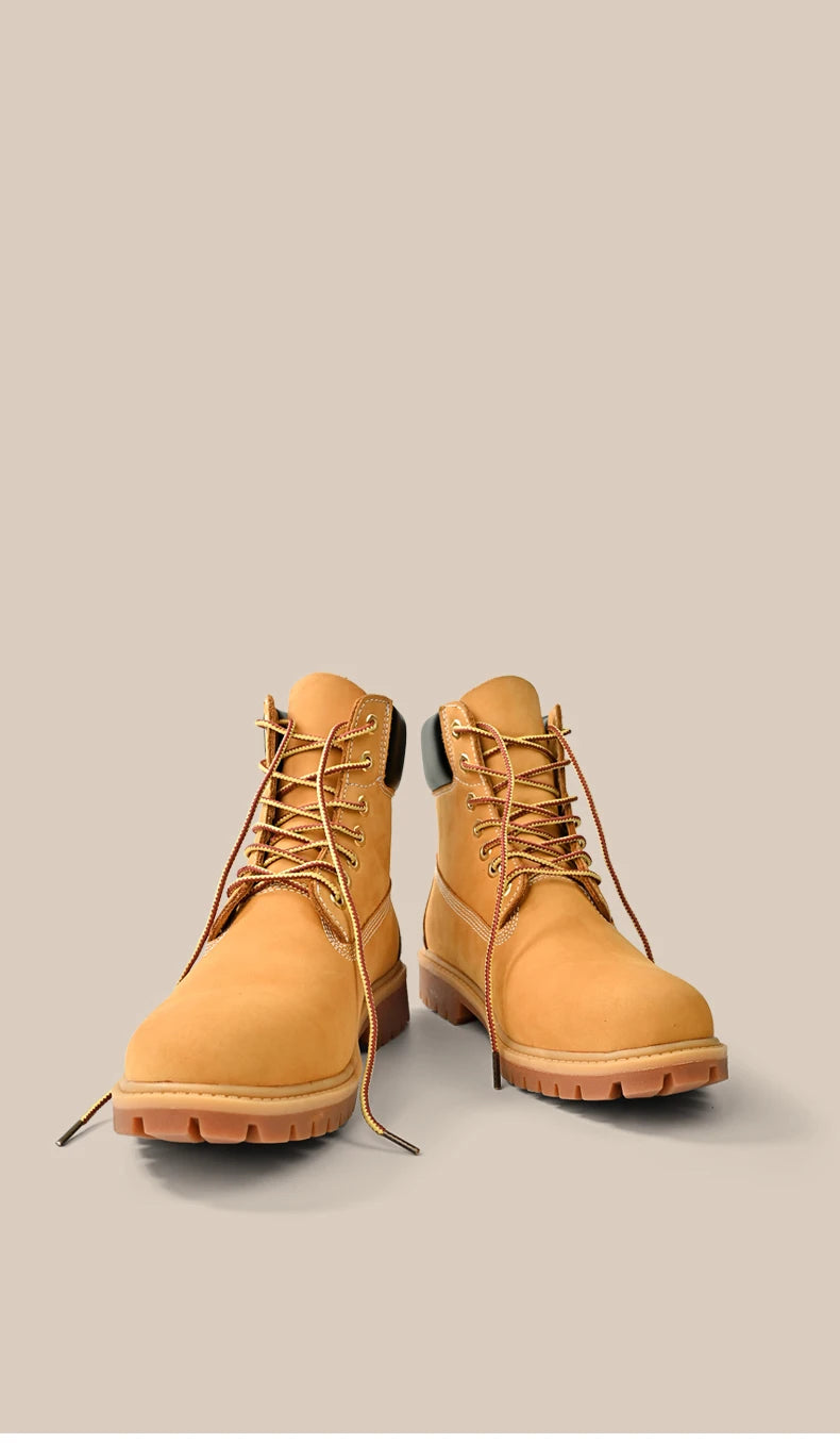 Men’s High Top Leather Boots – Winter Plush Warm Ankle Shoes, Outdoor Non-Slip Lace-Up Sneakers