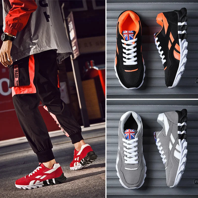 2025 Men's and Women's Fashion Blade Breathable Knitted Casual Shoes – Sports Running & Anti-Slip Tennis Shoes