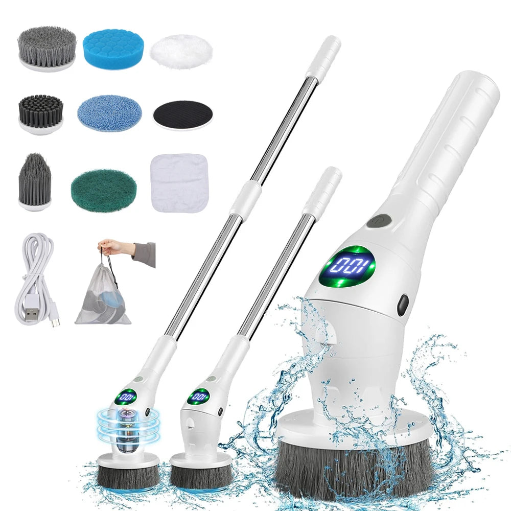 Electric Cleaning Brush 10-in-1 Multifunctional Wireless Rotatable Cleaning Brush