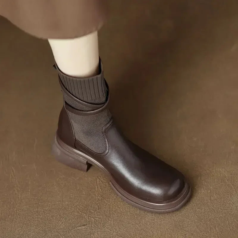 Winter & Spring Women’s Elastic Ankle Booties – High-Quality Short Boots on Sale