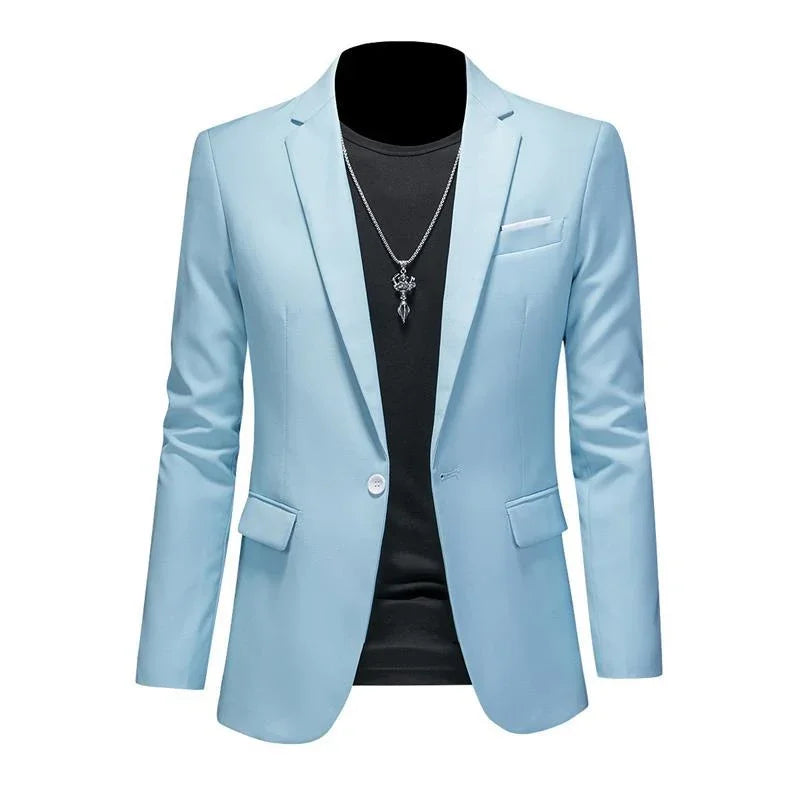 Boutique Fashion Solid Colour High-End Brand Casual Business Men's Blazer – Groom Wedding Suit Jacket Coat