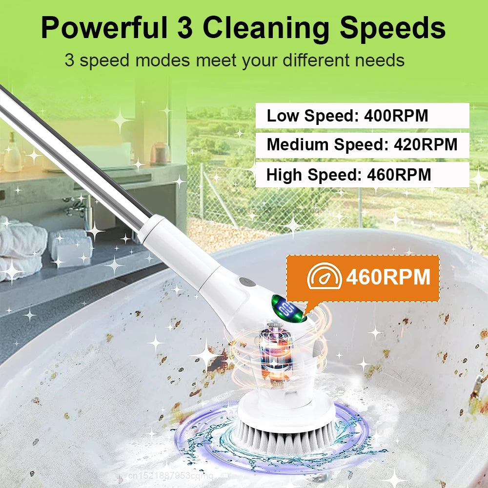 Electric Cleaning Brush 10-in-1 Multifunctional Wireless Rotatable Cleaning Brush