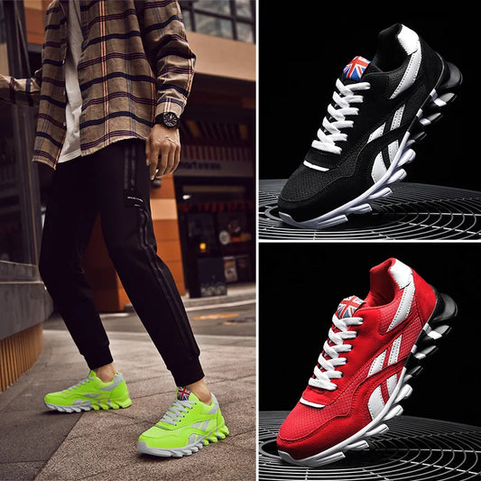 2025 Men's and Women's Fashion Blade Breathable Knitted Casual Shoes – Sports Running & Anti-Slip Tennis Shoes