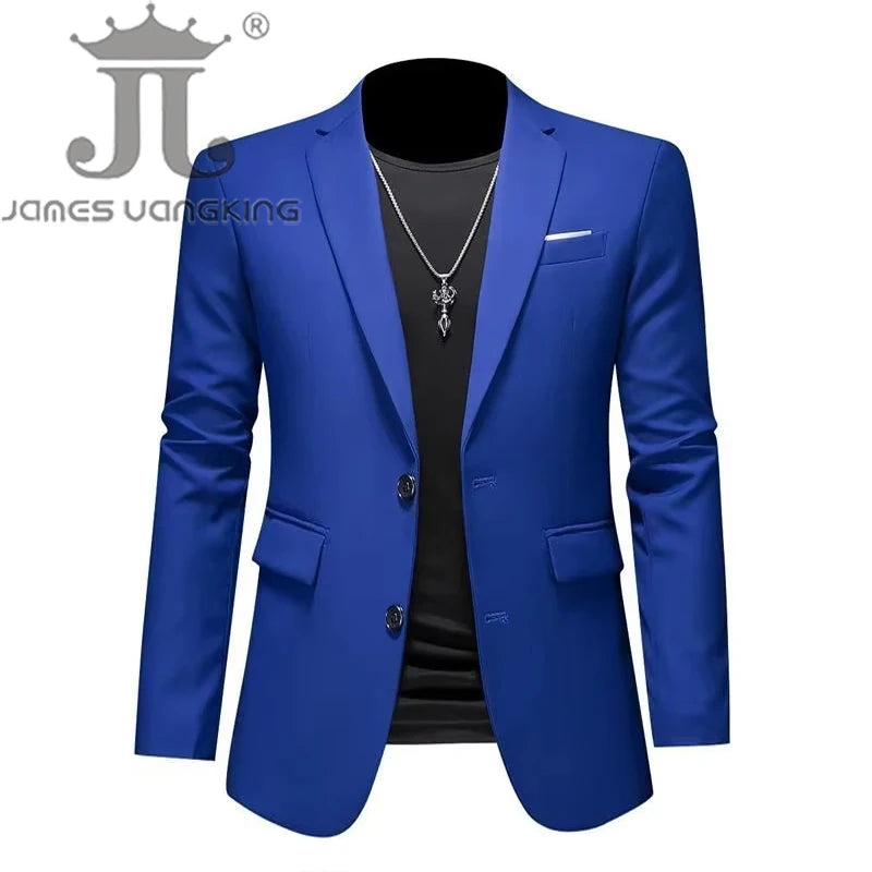 Boutique Fashion Solid Colour High-End Brand Casual Business Men's Blazer – Groom Wedding Suit Jacket Coat